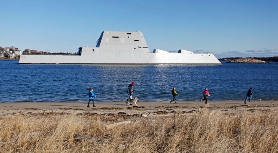 Beijing's new destroyers are said to be a match for the US's Zumwalt-class (above)