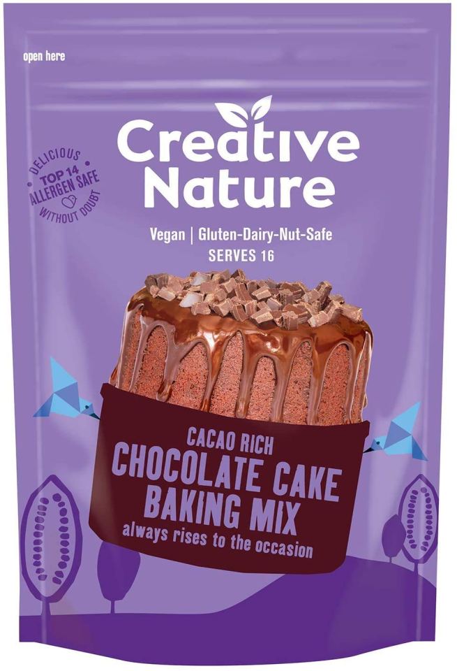 Creative Nature's cacao rich chocolate cake was easy and relatively mess-free