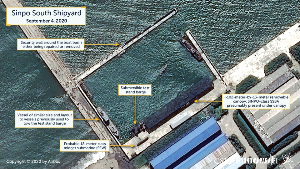 Satellite photos appear to show preparations underway for a missile launch