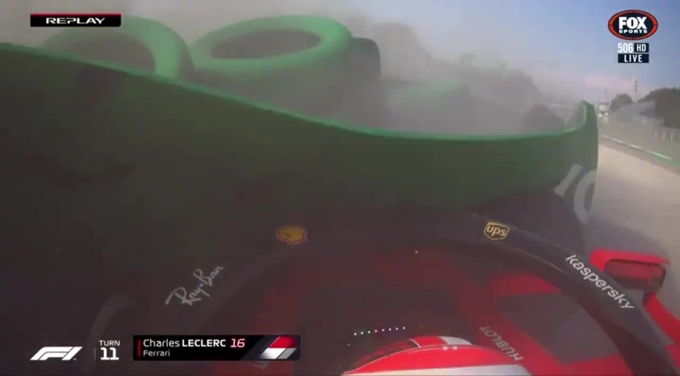 The Frenchman lost control as his car smoked and that was the end of Ferrari’s race