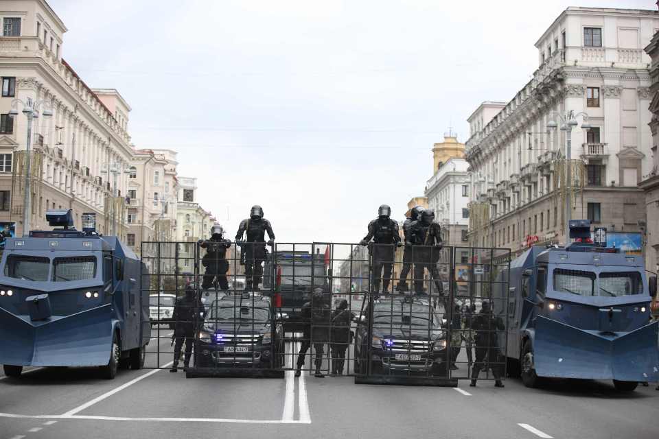 Streets were closed off to people to stop protests against the president