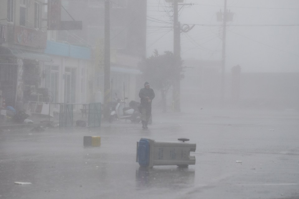 Wild weather has battered islands in southern Japan and now hits South Korea