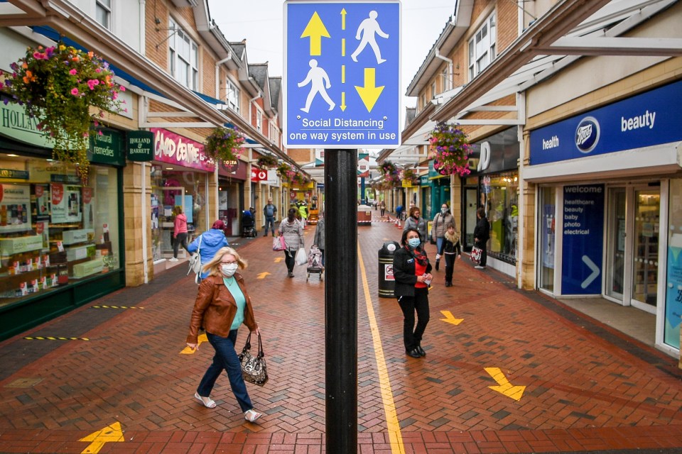 One way systems are in place around shops in Caerphilly 