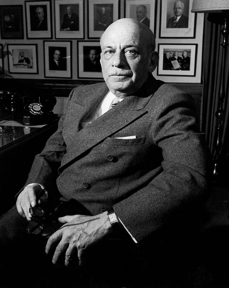 He disccused his plans with New York Times general manager Julius Ochs Adler, pictured, in 1951