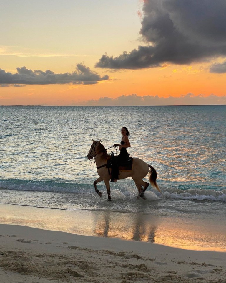 Kendall Jenner enjoyed a paddle with her pony