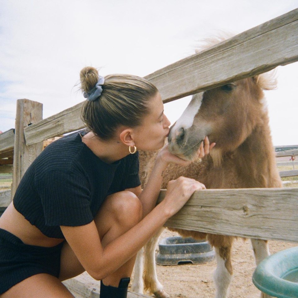 And Hailey Bieber found her own little pony