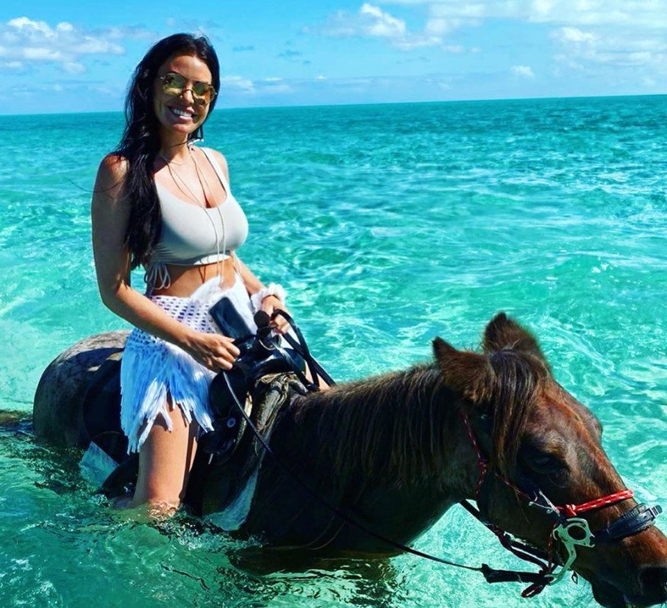 Jess Wright was lucky enough to hop in the saddle in the Atlantic Ocean as she went horse riding on the shores of Providenciales