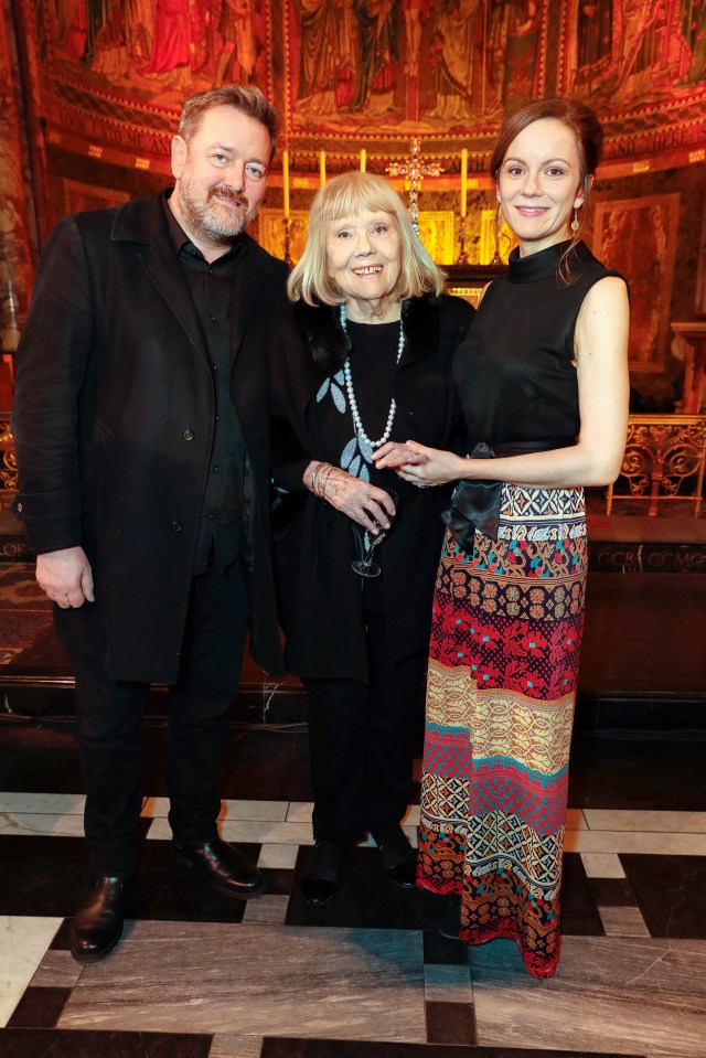 Dame Rigg with daughter Rachael and her son-in-law Guy Garvey in 2017