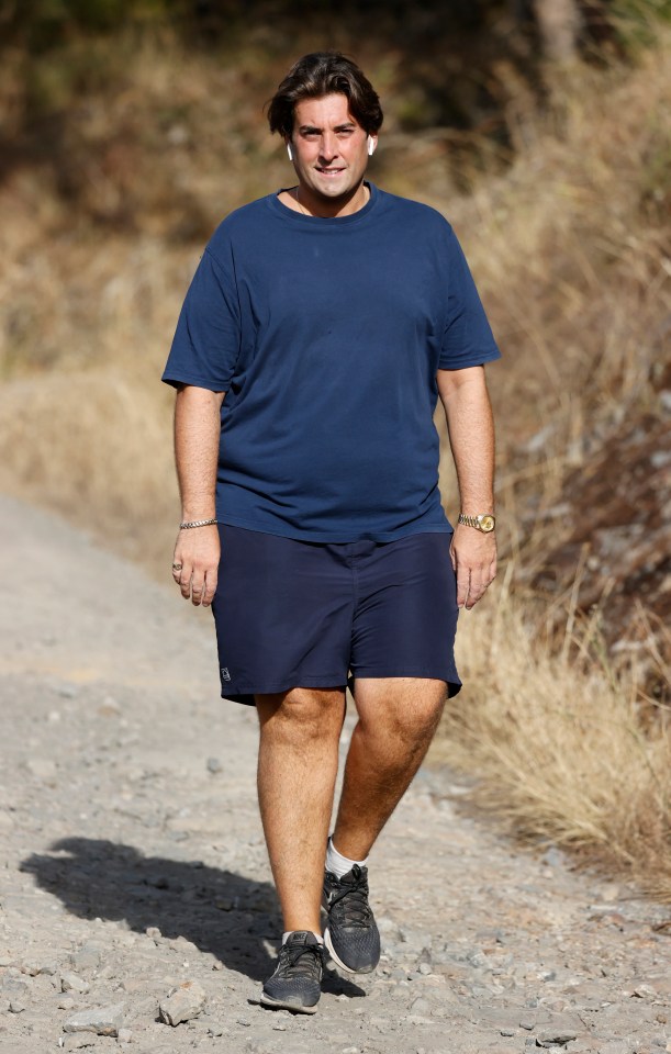 James 'Arg' Argent showed off his weight loss as he went for a walk on Friday