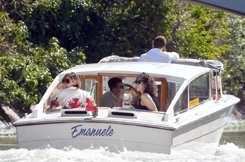 Emma travelled in luxury as she relaxed on the boat