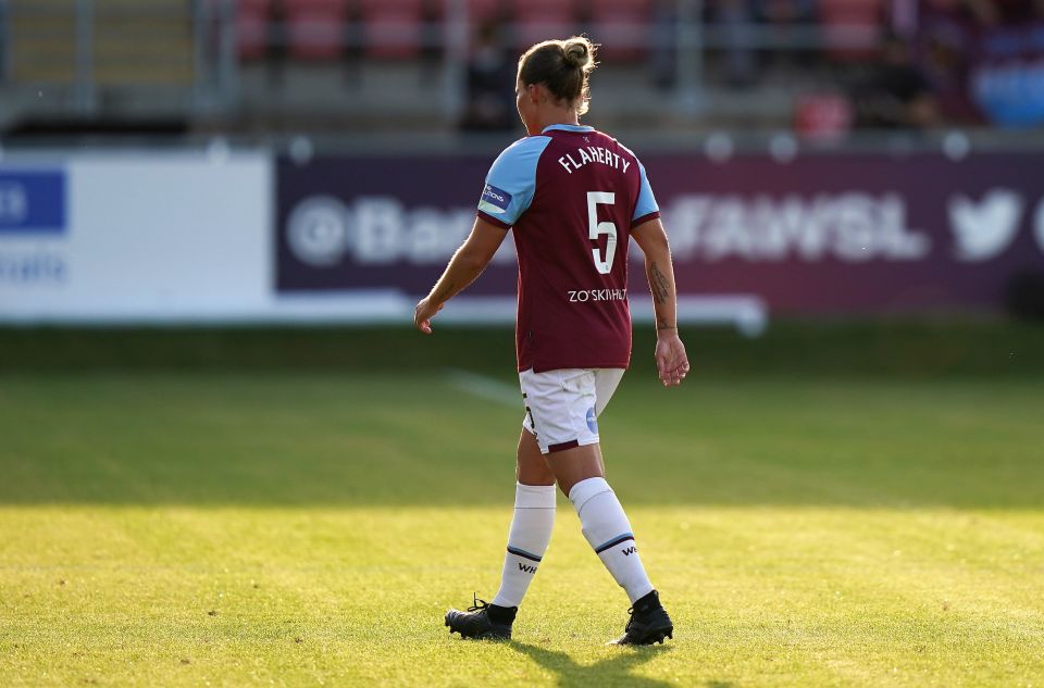 West Ham skipper Gilly Flaherty's sending off was a controversial moment in the game