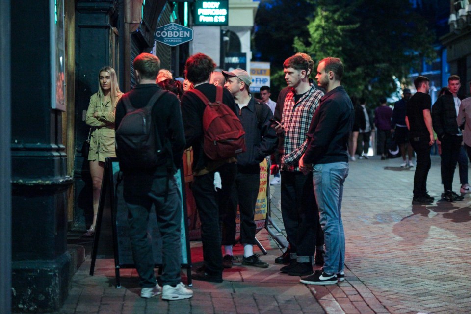  Groups of drinkers hit the town in Nottingham for one last night out before new lockdown measures