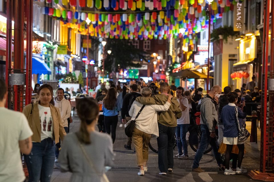  Crowds gathered in London's West End last night