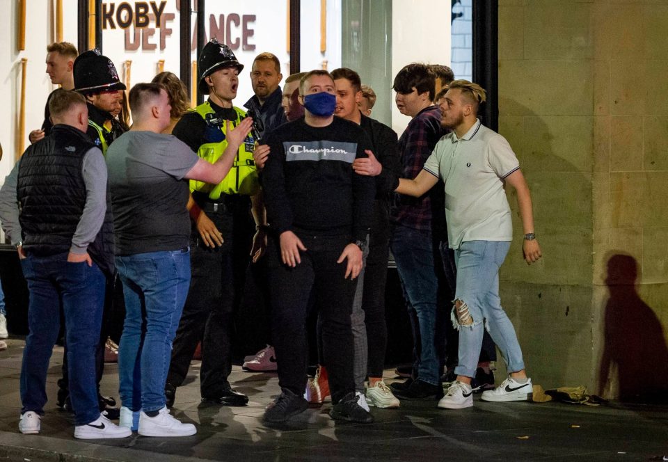  Cops tried to keep large groups in order in Newcastle