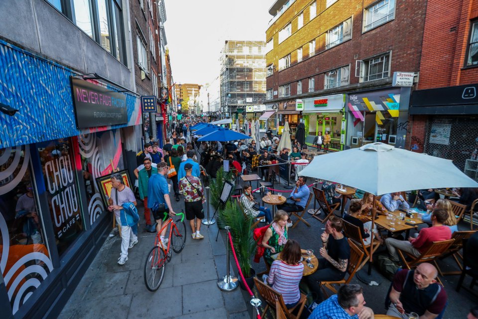 The streets of Soho are seen packed on Saturday night, with 500,000 students set to arrive in the capital