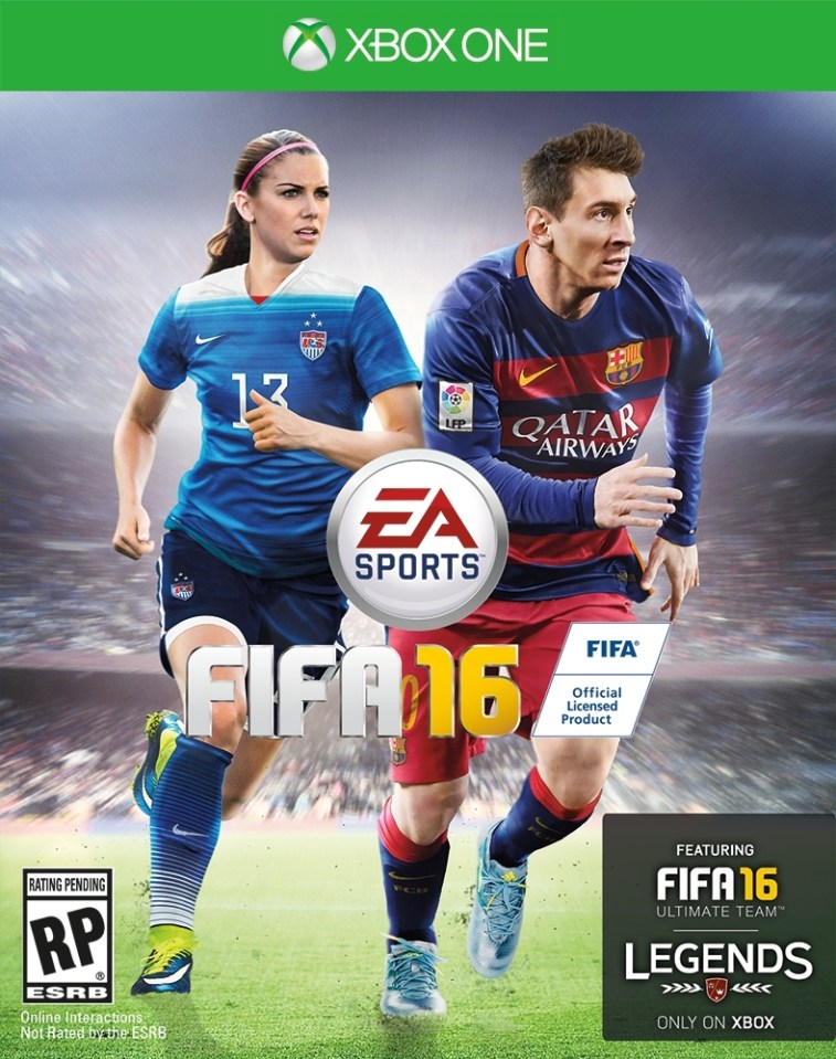 Morgan is side-by-side with Lionel Messi on FIFA 16’s official US cover