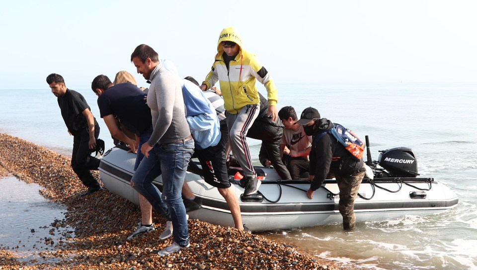 A group of migrants made it to shore in a tiny body yesterday