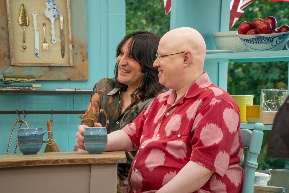 Dave said it was his dream to meet Noel Fielding, pictured here with new host Matt Lucas who admitted he was 'terrified' in his first week of filming