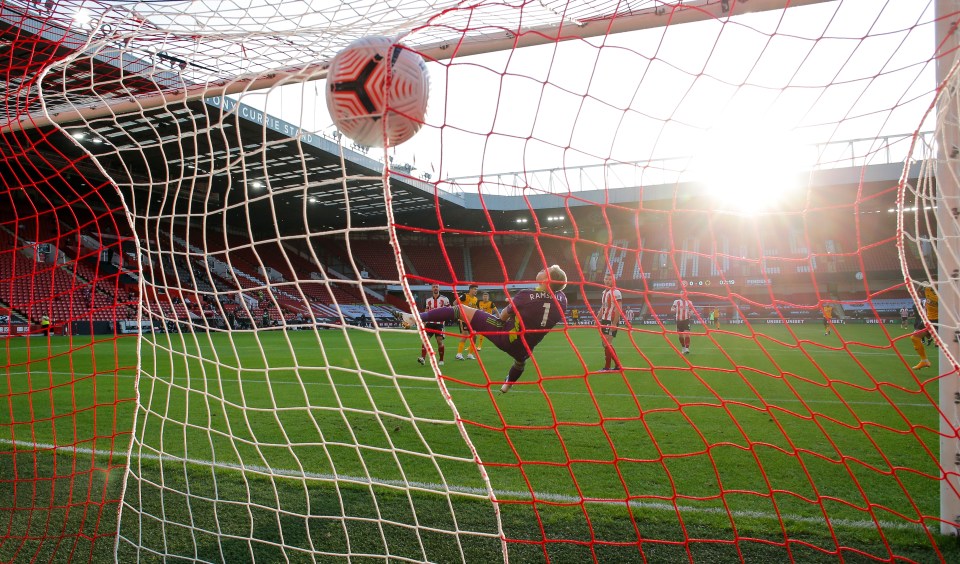 Jimenez's shot smashed past Sheffield United's new keeper Aaron Ramsdale