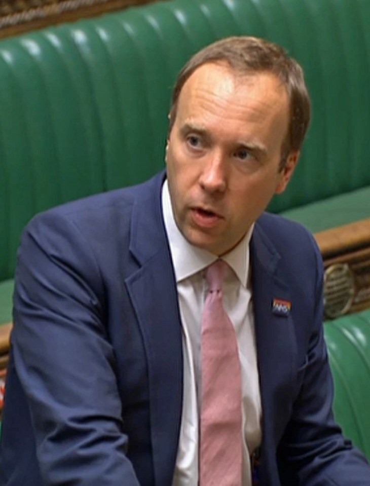 Matt Hancock pictured in the House of Commons as he answered questions on testing