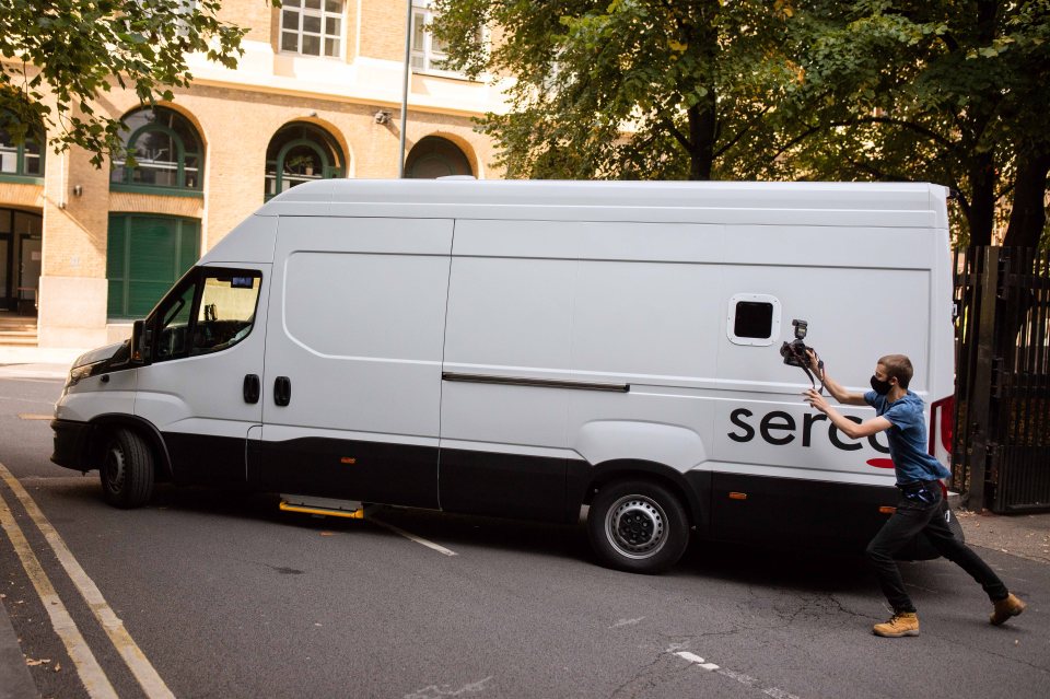 A prison van seen leaving Southwark Crown Court following the sentencing of ex-MP Charlie Elphicke