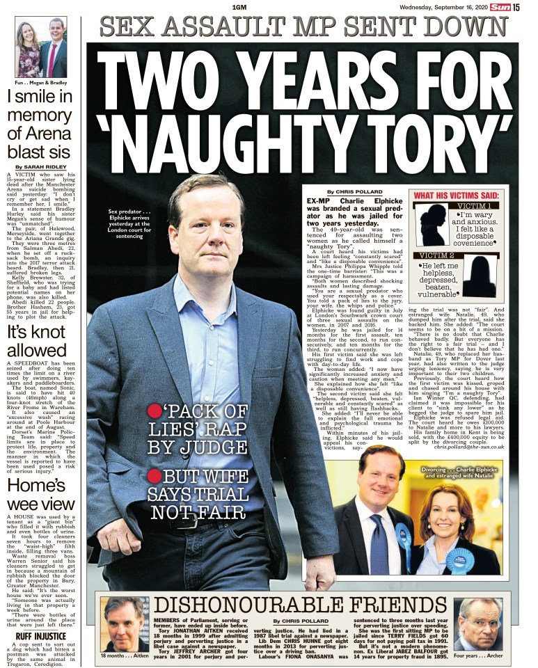 The Sun's report on Elphicke's two-year sentence