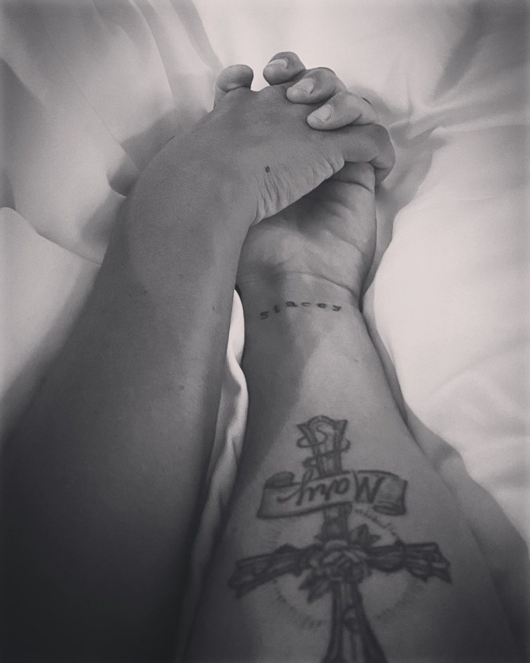 Max George holding his girlfriend Stacey’s hand