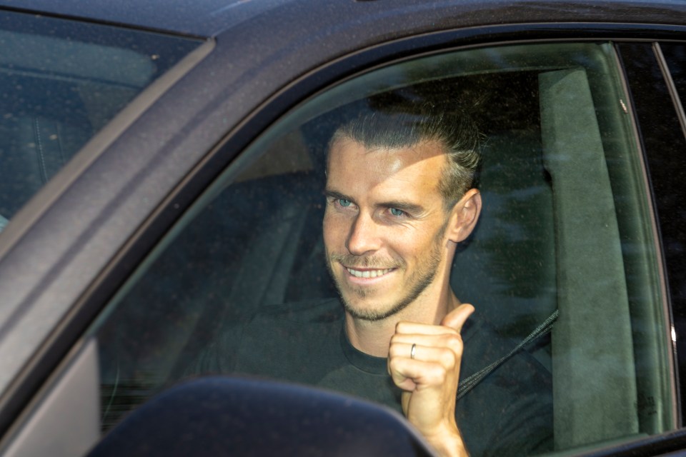 Gareth Bale gave the thumbs up as he arrived at Spurs' training ground