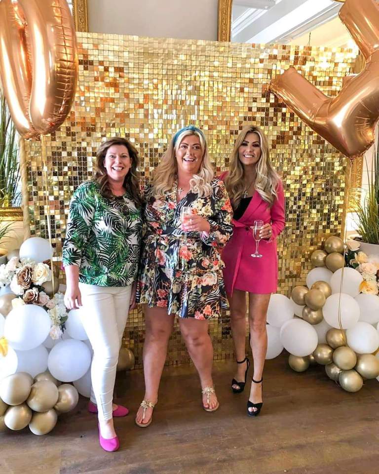 Gemma Collins pictured with one of Datsa's sequin walls