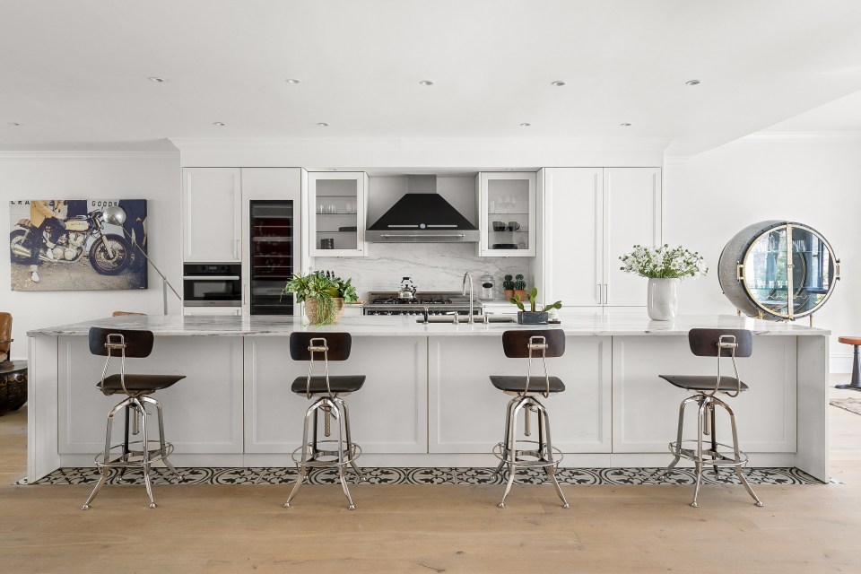 The kitchen is perfect for entertaining guests