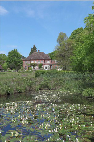 The house also boasts a stunning pond metres from their front door