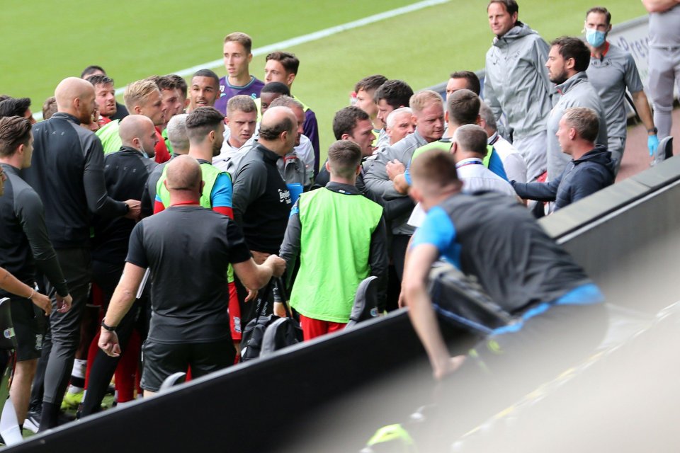 Tempers boiled over at half-time at the Liberty Stadium