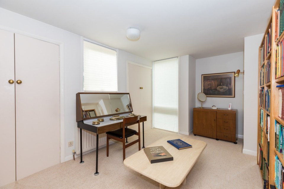 The larged detached home features furniture from the 1970s