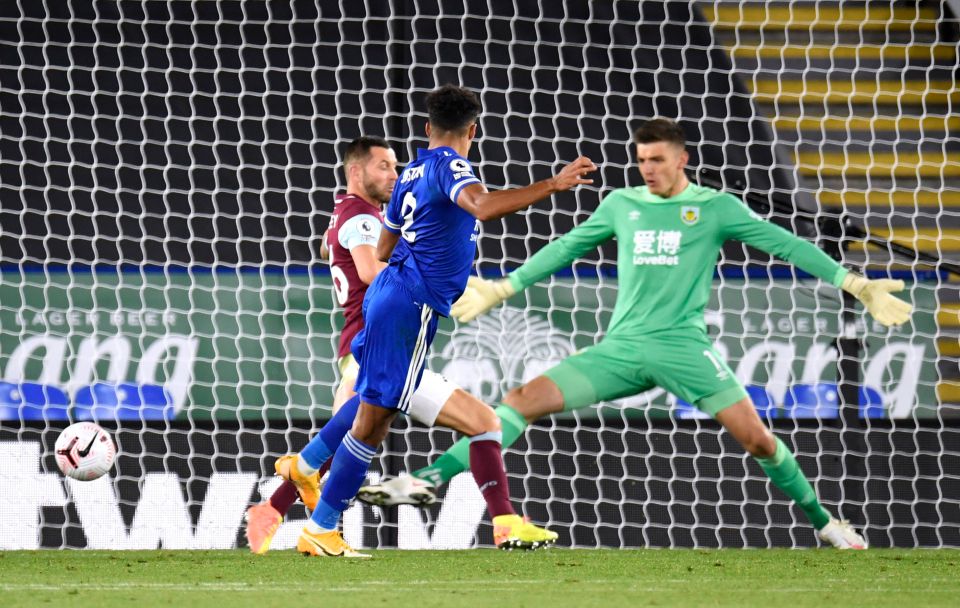 Castagne's full-back partner James Justin scored his first Premier League goal from close range