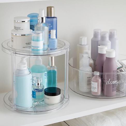 They also use the acrylic rotating stands in bedrooms, bathrooms and other areas of the home