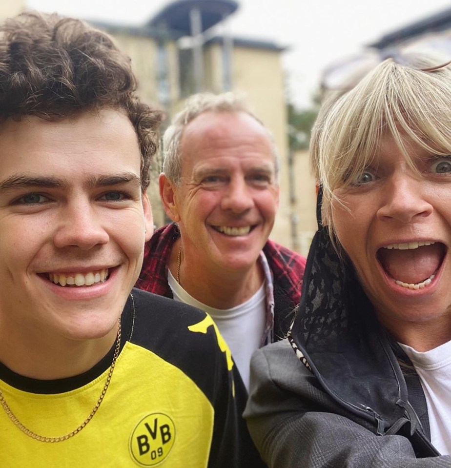 Woody Cook posed alongside his famous parents before starting university