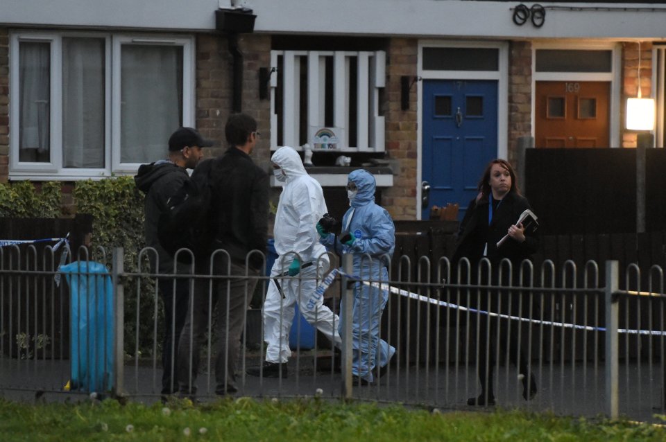 Crime scene officers were called to the residential street after the shooting