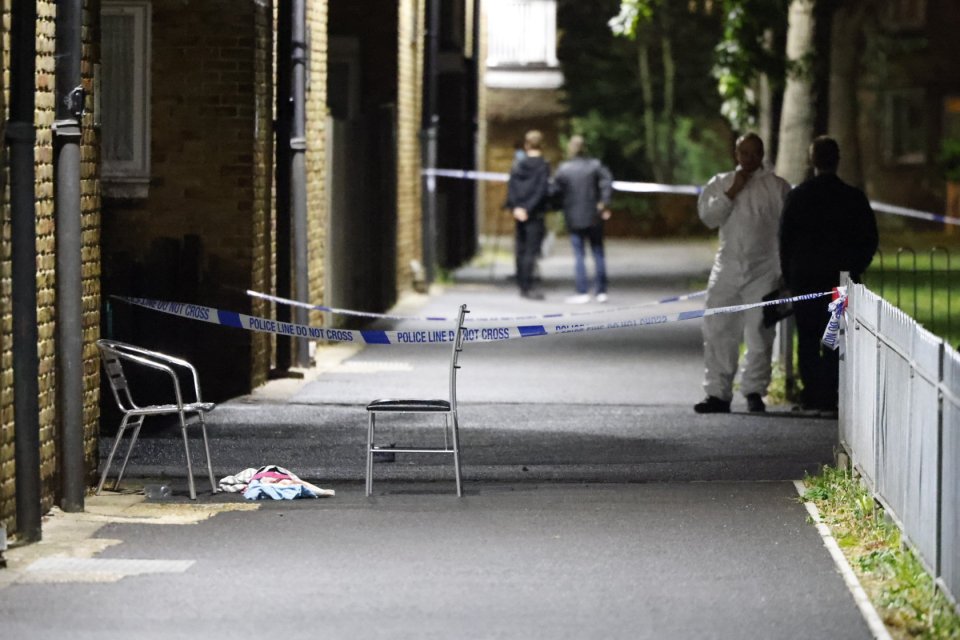 Police remain at the scene tonight, and officers have cordoned off a small pile of clothing 