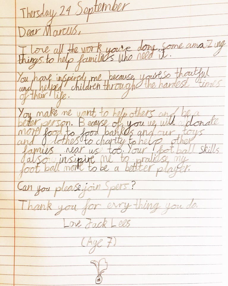 A recent interaction on social media saw him share a letter he received from a young fan.