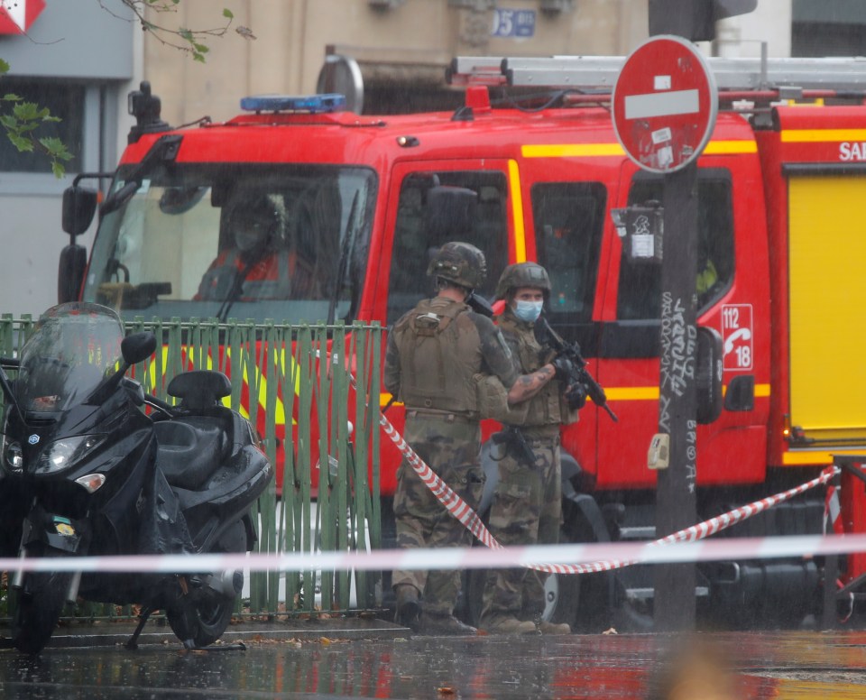 The area cordoned off following the attack