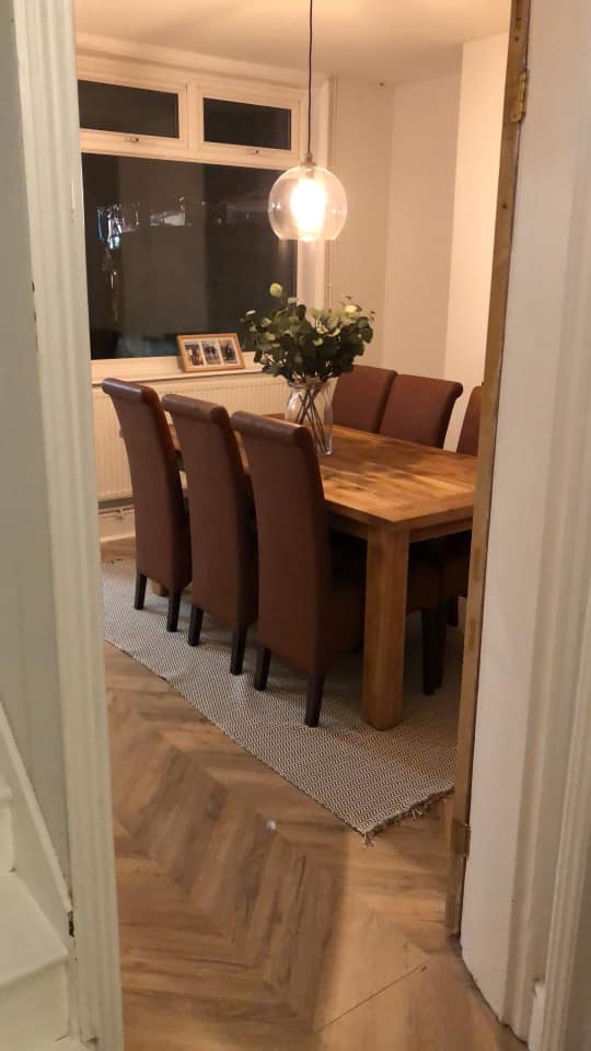 She now has a stunning new dinning room with beautiful modern flooring