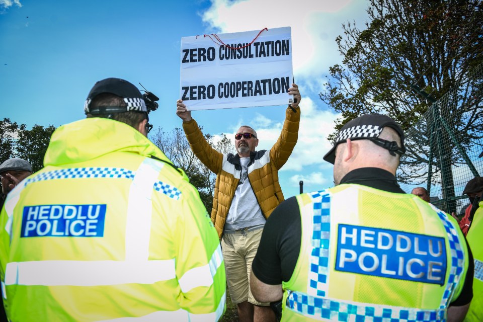 There was furious protests after the barracks in Penally opened to asylum seekers