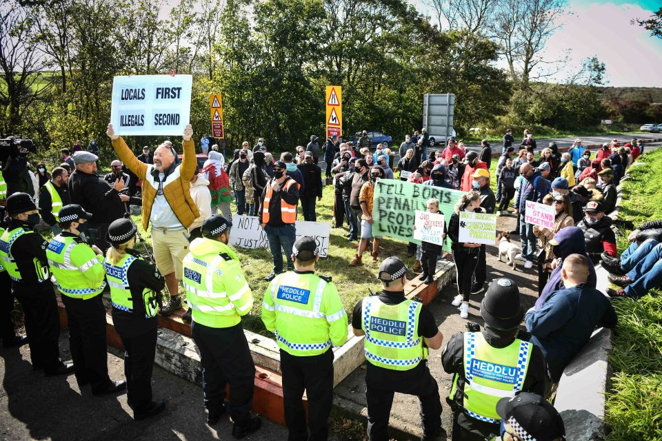 The Welsh village has just 2,000 residents, and protesters clashed with police over the decision