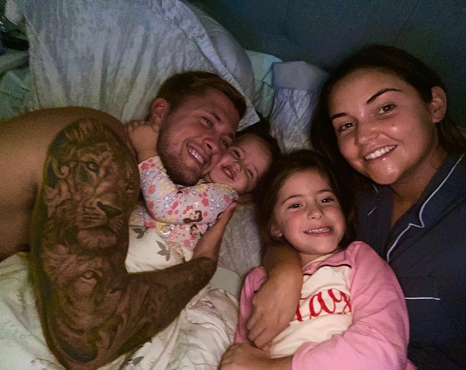 The TV star is mother to Mia and Ella. Pictured with husband Dan Osborne