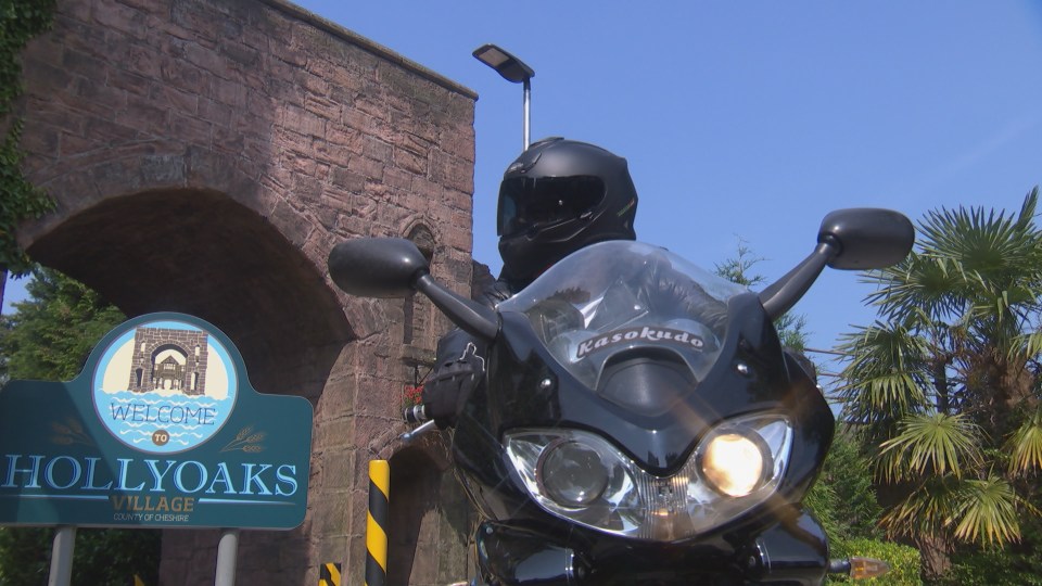 He returned to Hollyoaks on his bike which is how he arrived in the very first episode of the soap