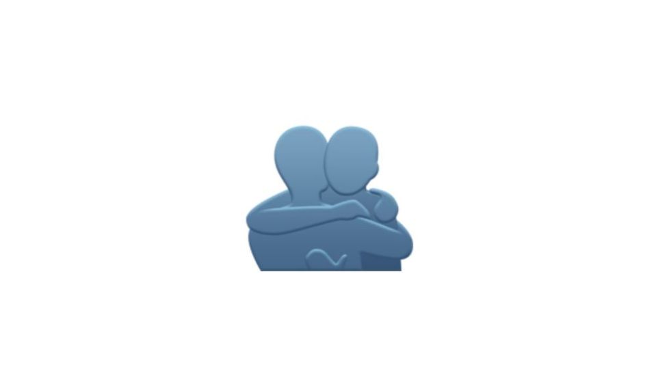 This icon represents a non gendered hug