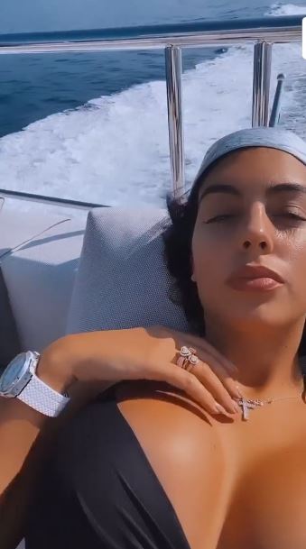 Georgina Rodriguez has been sunning herself on her yacht