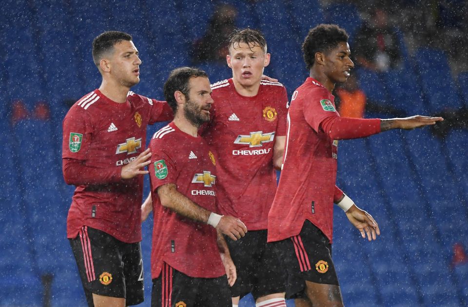 Mata shone for the Red Devils on a rainy night at the Amex