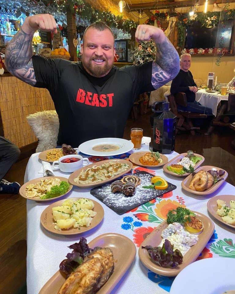 Eddie Hall is smashing 7,000 calories a day in order to lose weight but gain muscle