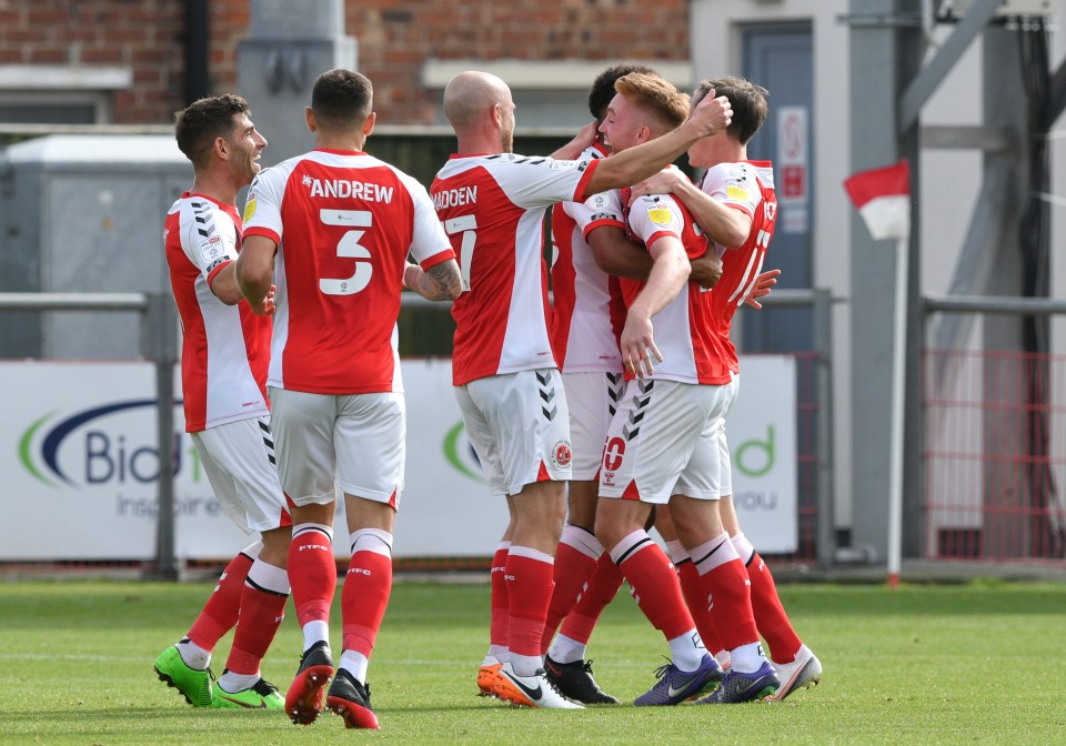 Apples were thrown onto the pitch in the second half of Fleetwood's win over Burton today